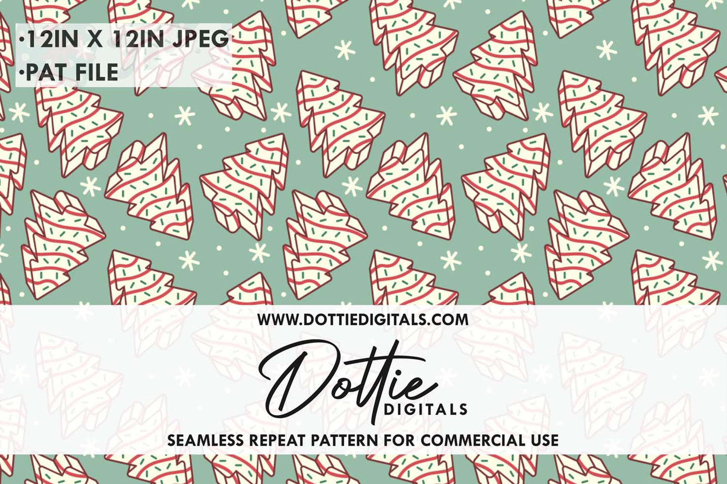 Little Debbie Zebra Christmas Tree Repeat Seamless Pattern