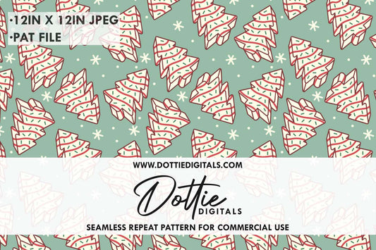 Little Debbie Zebra Christmas Tree Repeat Seamless Pattern