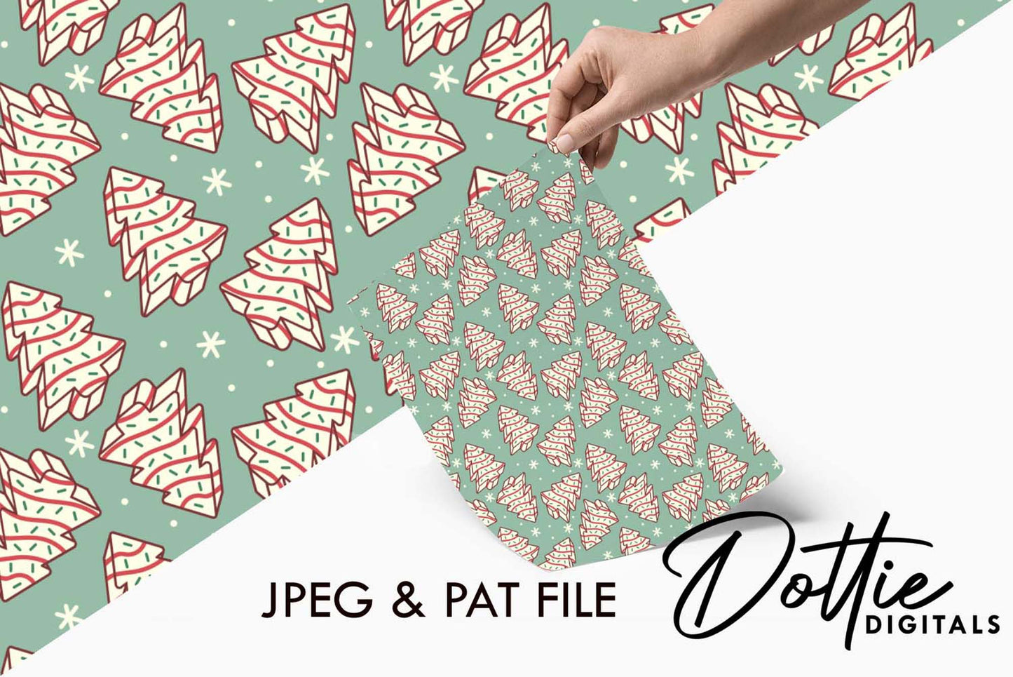Little Debbie Zebra Christmas Tree Repeat Seamless Pattern