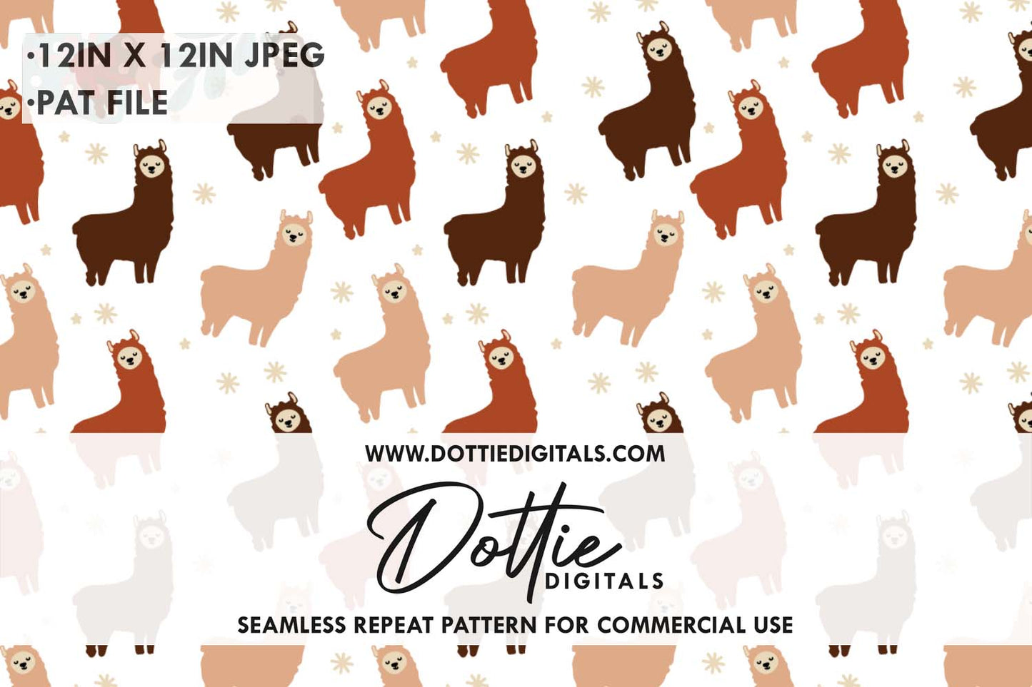 Llamas Repeat Seamless Pattern