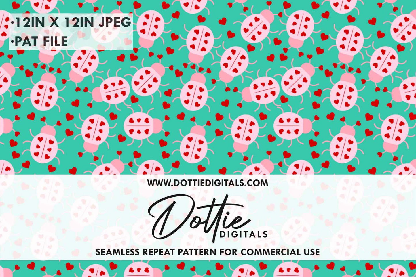 Love Bugs Repeat Seamless Pattern