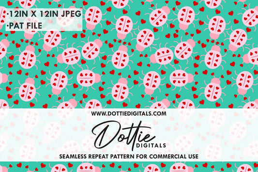 Love Bugs Repeat Seamless Pattern