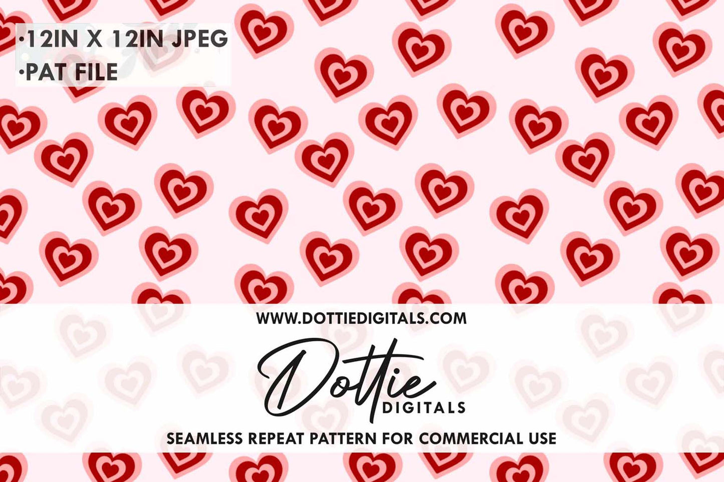 Love Hearts Repeat Seamless Pattern