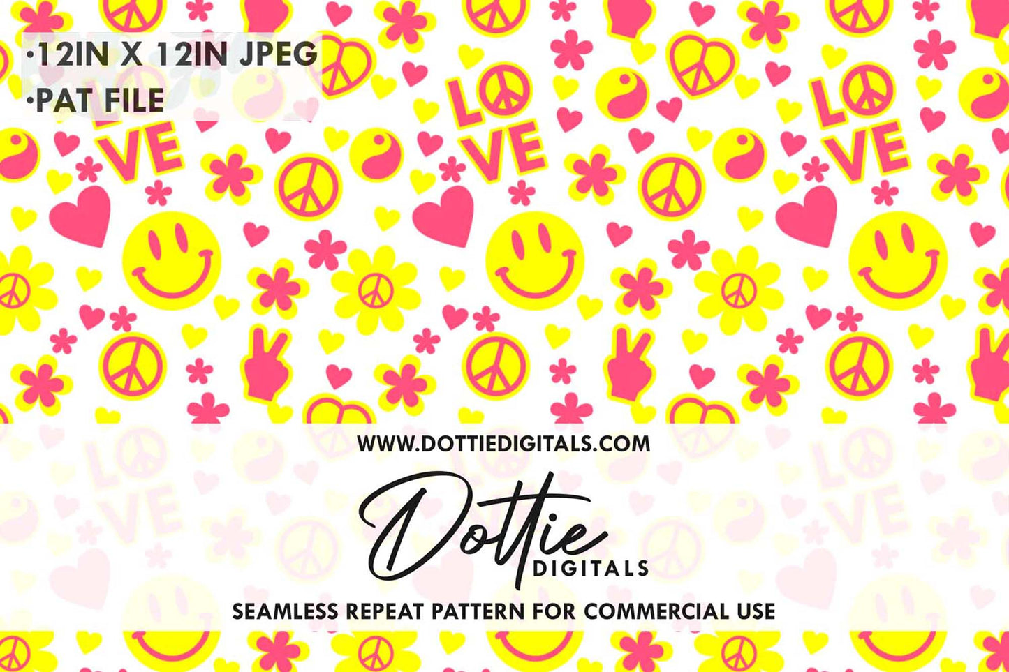 Love and Peace Repeat Seamless Pattern