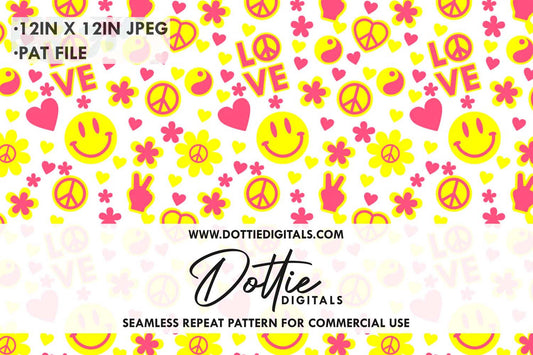 Love and Peace Repeat Seamless Pattern
