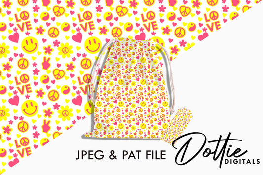 Love and Peace Repeat Seamless Pattern