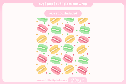 Macaroons 16oz & 20oz Libbey Glass Can Bundle SVG PNG