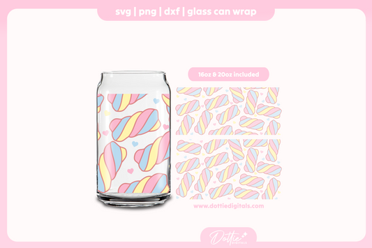 Marshmallows 16oz & 20oz Libbey Glass Can Bundle SVG PNG