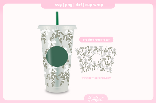 Christmas Mistletoe 24oz Starbucks Cold Cup SVG PNG