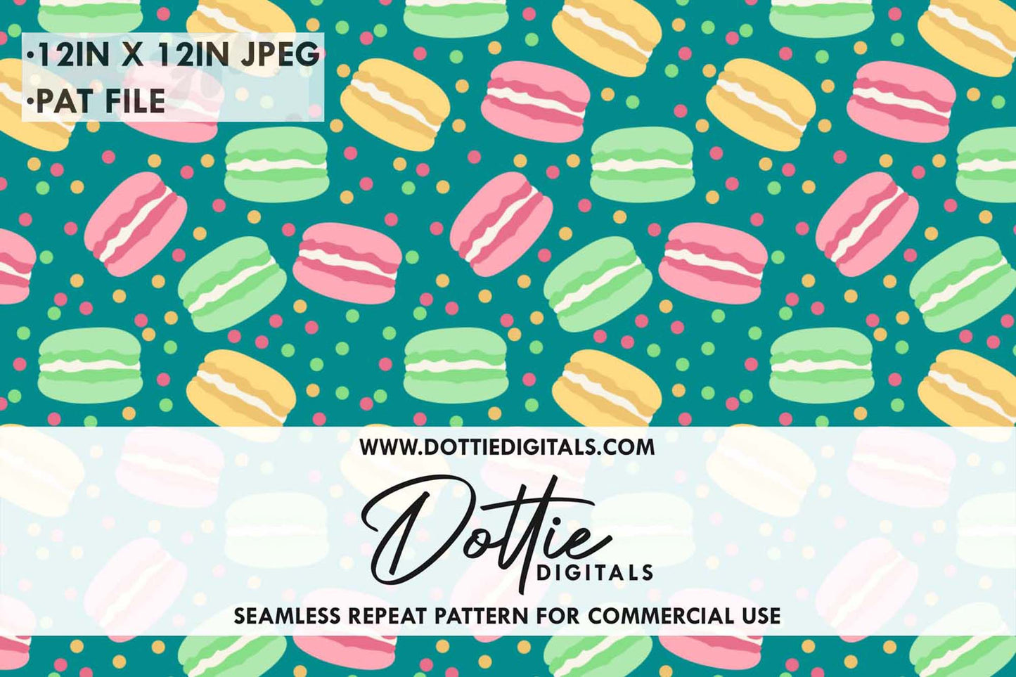 Macarons Repeat Seamless Pattern