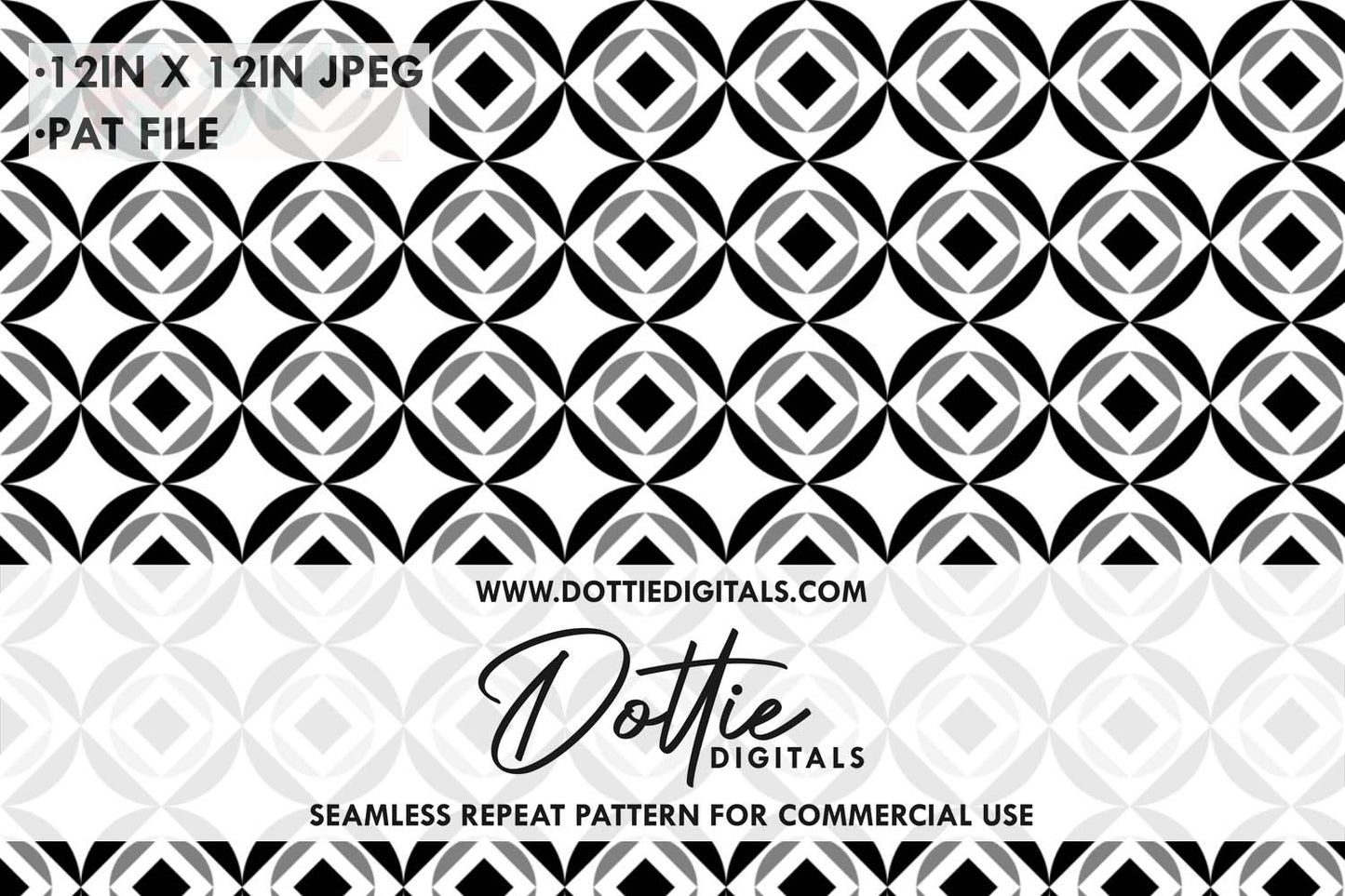 Monochrome Geometric Repeat Seamless Pattern
