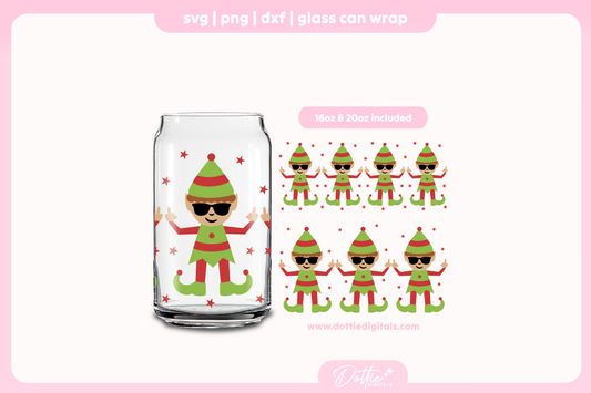Naughty Elves 16oz & 20oz Libbey Glass Can Bundle SVG PNG