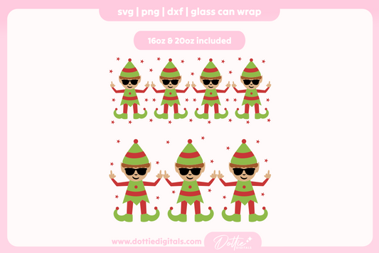 Naughty Elves 16oz & 20oz Libbey Glass Can Bundle SVG PNG
