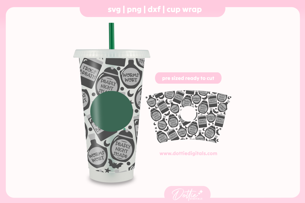 Halloween Nightmare Potions 24oz Starbucks Cold Cup SVG PNG