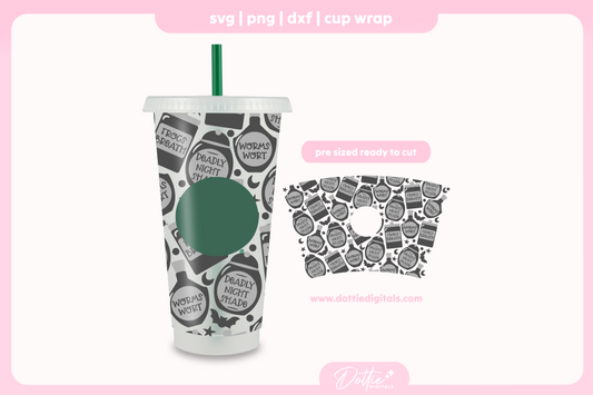 Halloween Nightmare Potions 24oz Starbucks Cold Cup SVG PNG