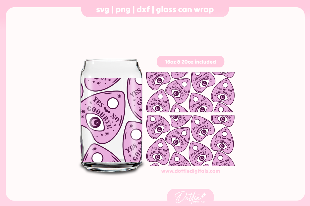 Planchettes 16oz & 20oz Libbey Glass Can Bundle SVG PNG