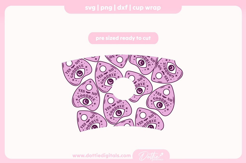 Planchettes Ouija Board Pointers 24oz Starbucks Cold Cup SVG PNG