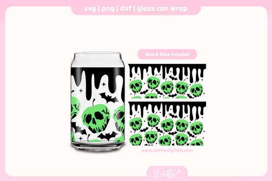 Poisoned Apple Halloween 16oz & 20oz Libbey Glass Can Bundle SVG PNG
