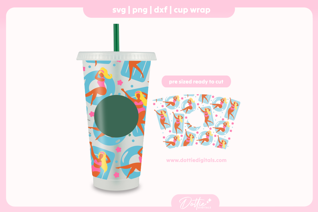 Pool Girls 24oz Starbucks Cold Cup SVG PNG