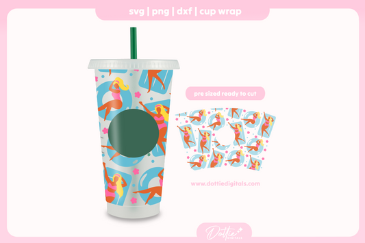 Pool Girls 24oz Starbucks Cold Cup SVG PNG