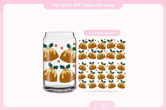 Christmas Puddings 16oz & 20oz Libbey Glass Can Bundle SVG PNG