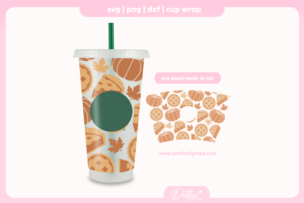 Pumpkin Pie 24oz Starbucks Cold Cup SVG PNG