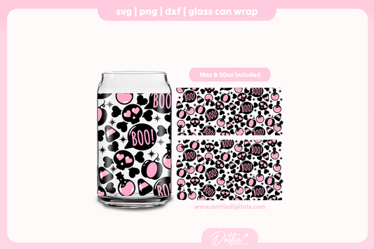 Halloween Pink Punk 16oz & 20oz Libbey Glass Can Bundle SVG PNG