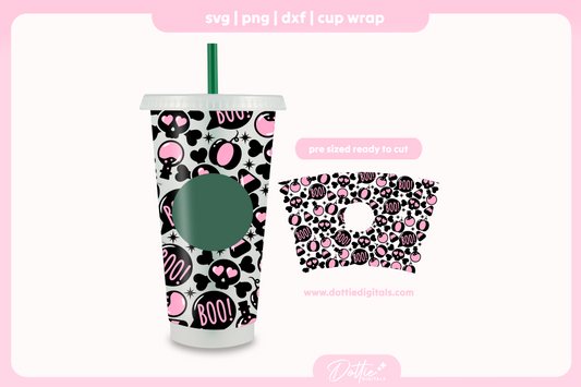 Pink Punk Halloween 24oz Starbucks Cold Cup SVG PNG