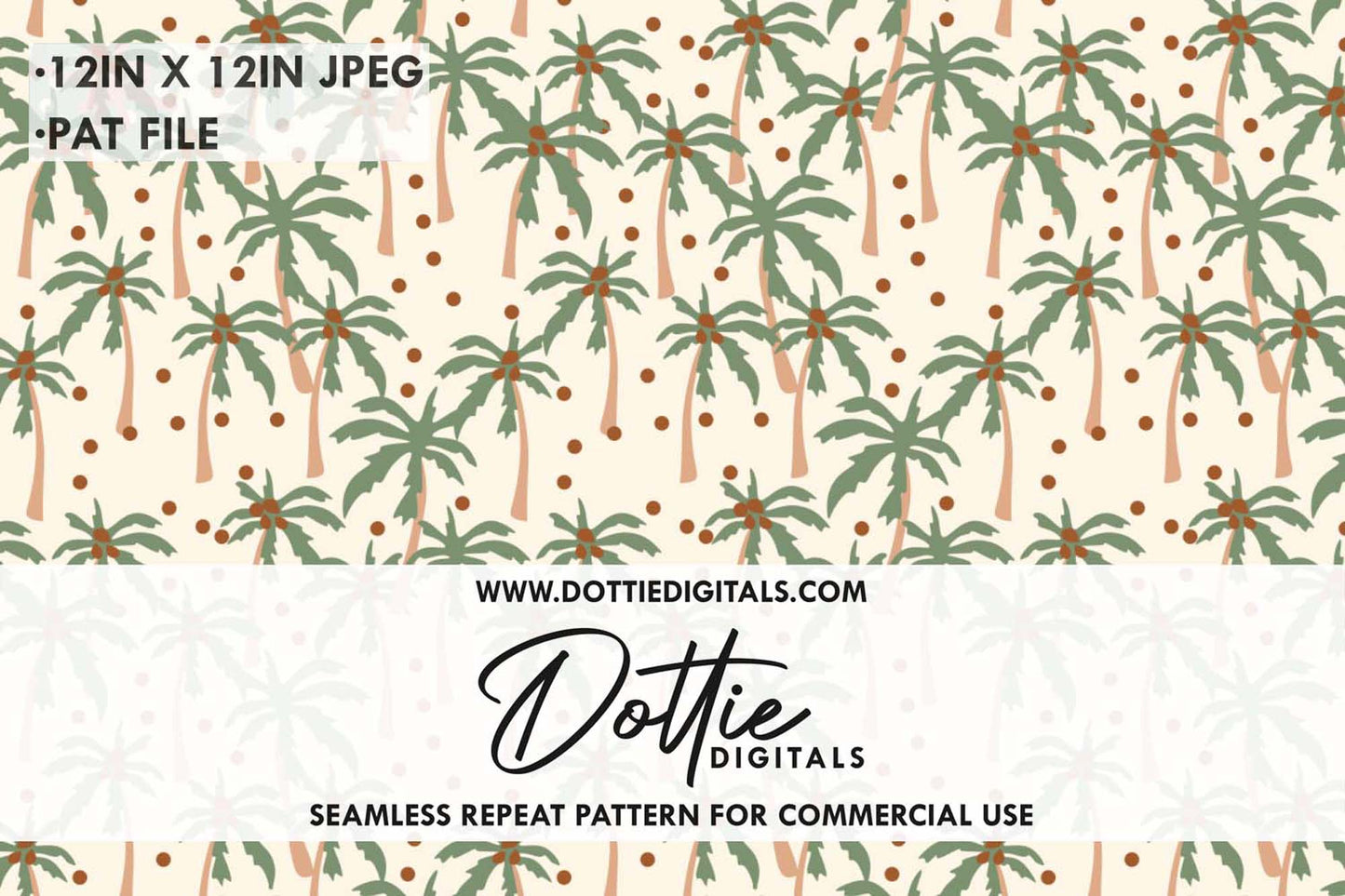 Palm Trees Repeat Seamless Pattern