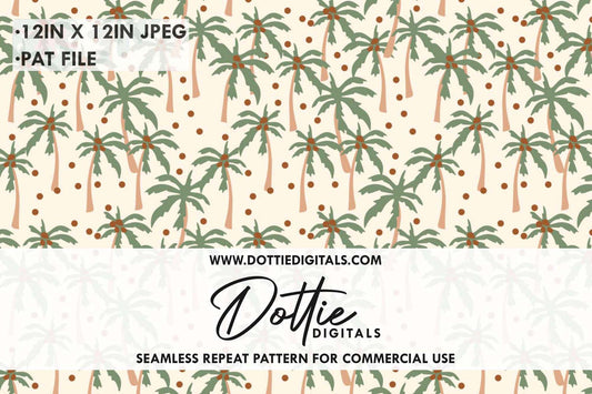 Palm Trees Repeat Seamless Pattern