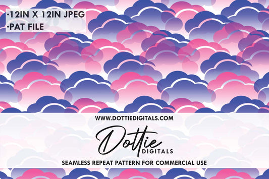 Pastel Clouds Repeat Seamless Pattern