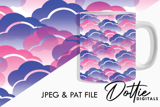 Pastel Clouds Repeat Seamless Pattern