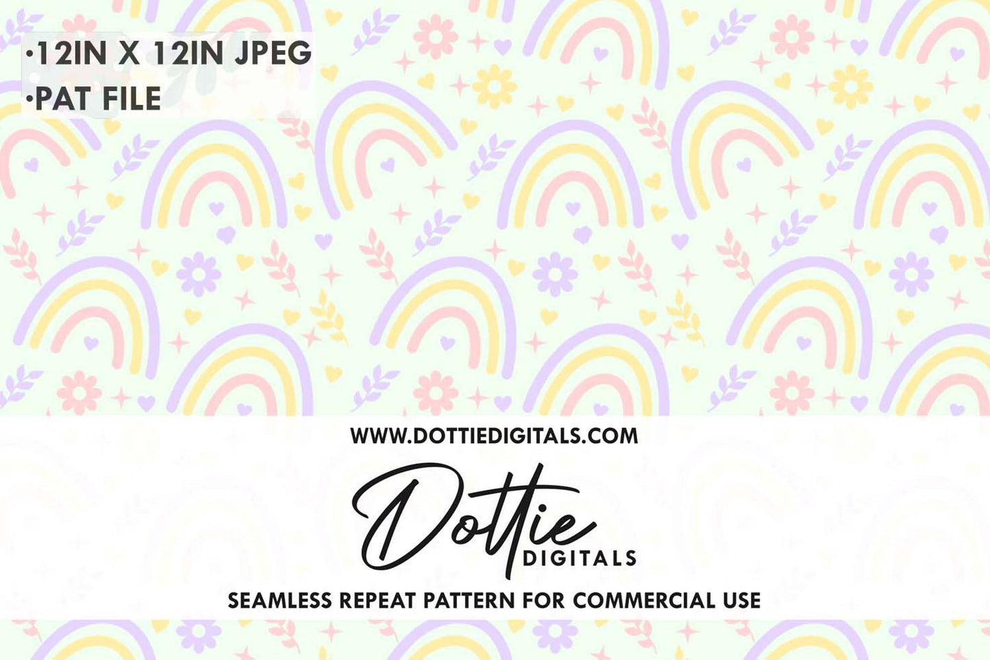 Pastel Rainbows Repeat Seamless Pattern