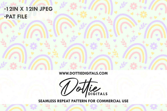 Pastel Rainbows Repeat Seamless Pattern