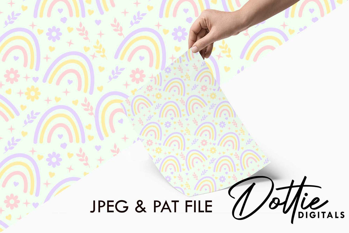 Pastel Rainbows Repeat Seamless Pattern