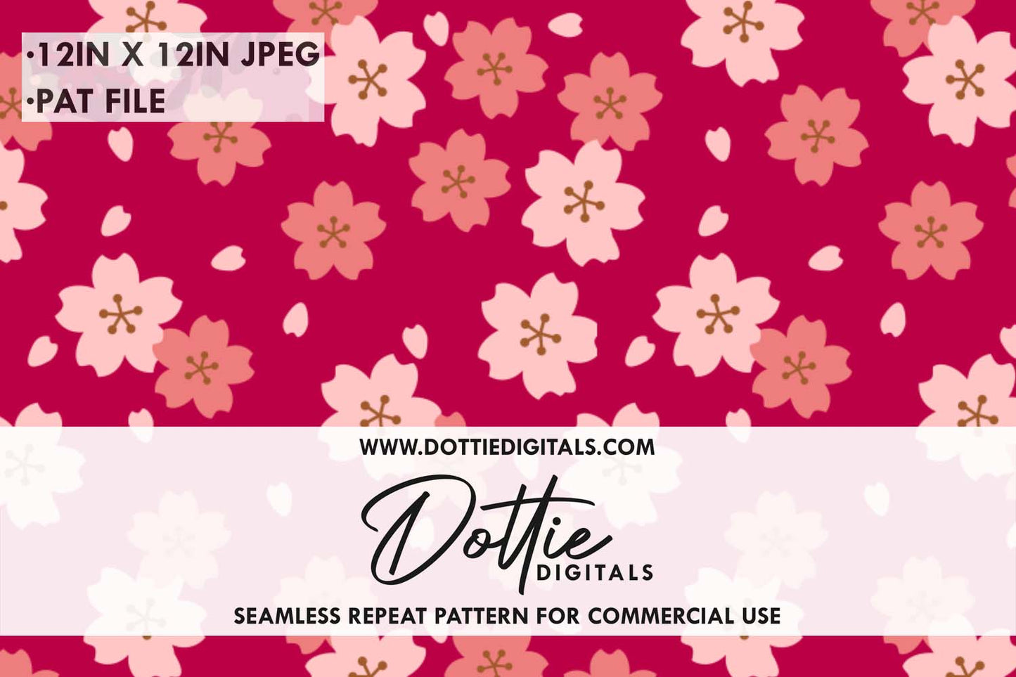 Pink Floral Repeat Seamless Pattern