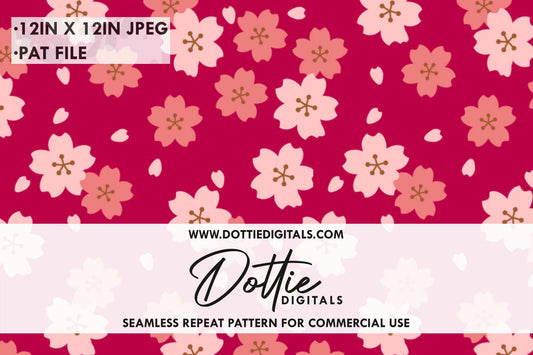 Pink Floral Repeat Seamless Pattern