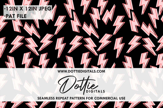 Pink Lightning Bolts Repeat Seamless Pattern