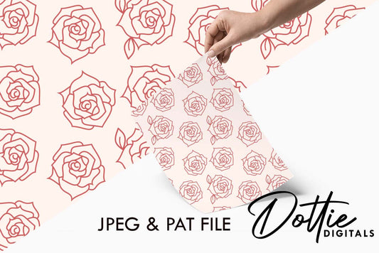 Pink Roses Repeat Seamless Pattern
