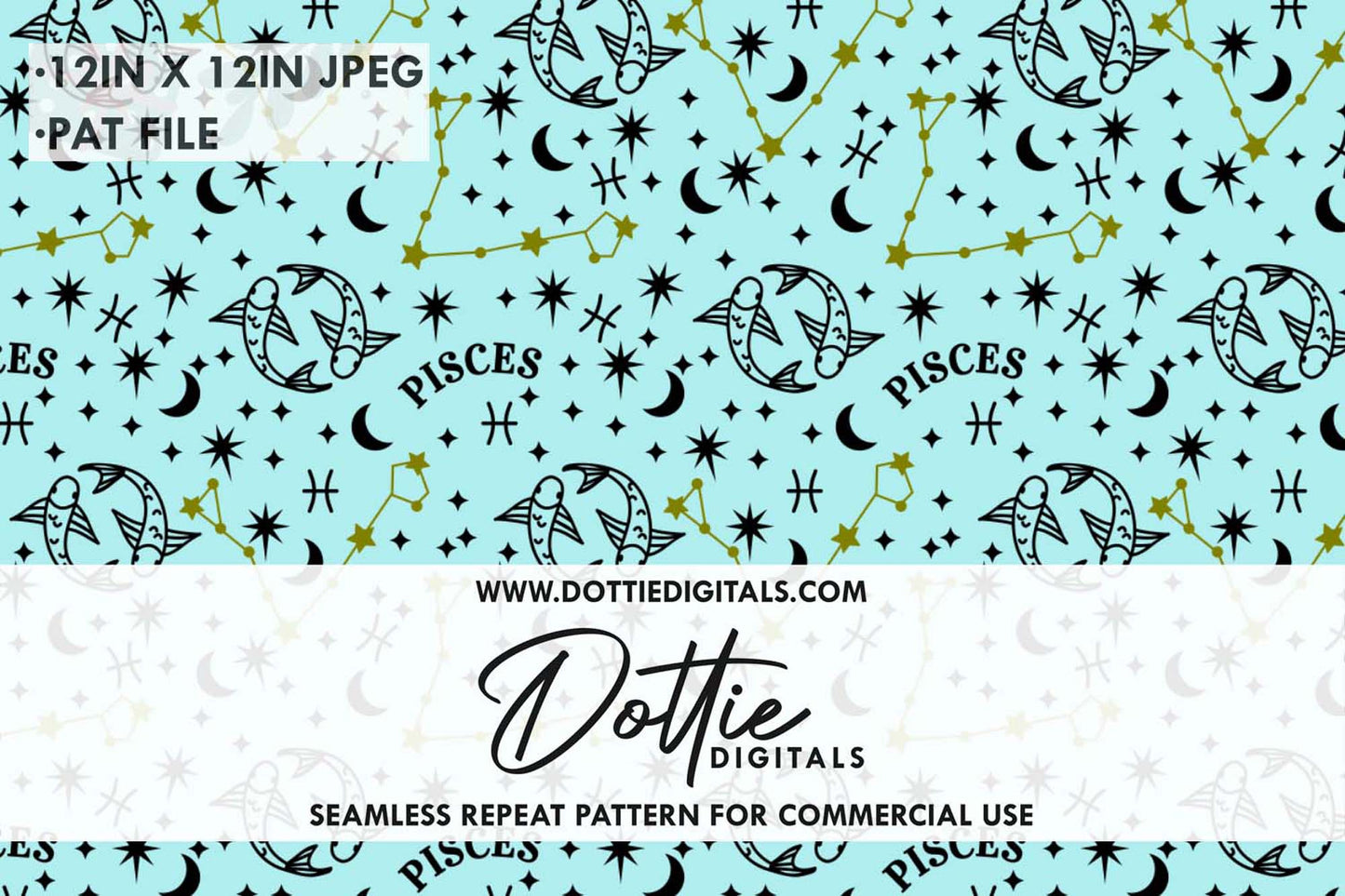 Pisces Repeat Seamless Pattern