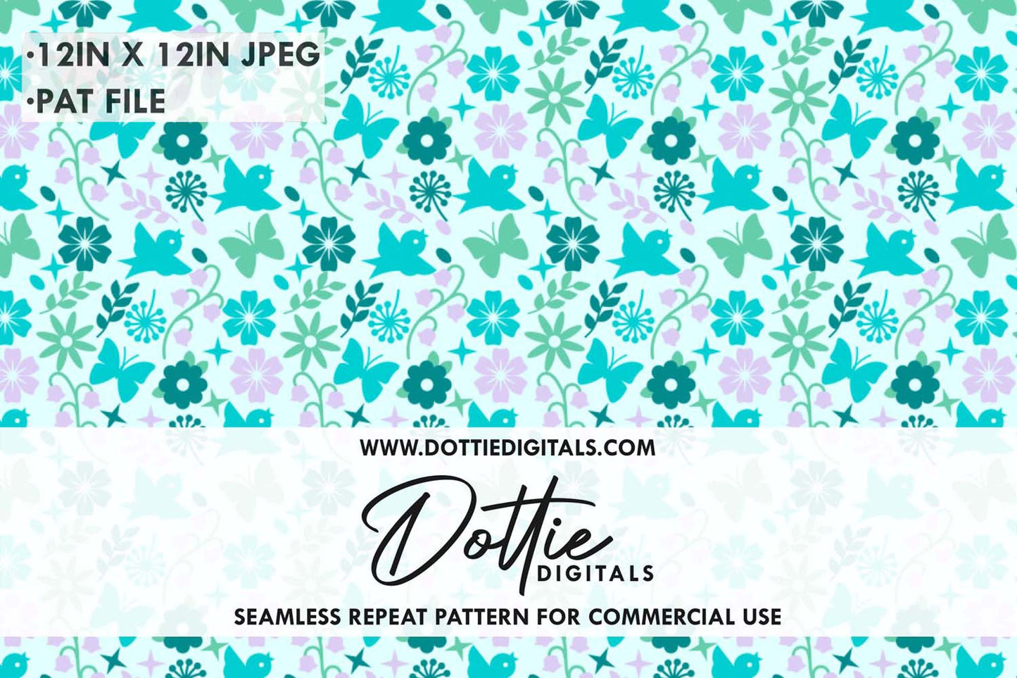 Pretty Floral Repeat Seamless Pattern