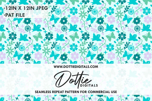 Pretty Floral Repeat Seamless Pattern