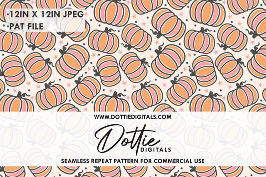 Pretty Pumpkins Repeat Seamless Pattern
