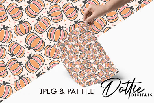 Pretty Pumpkins Repeat Seamless Pattern