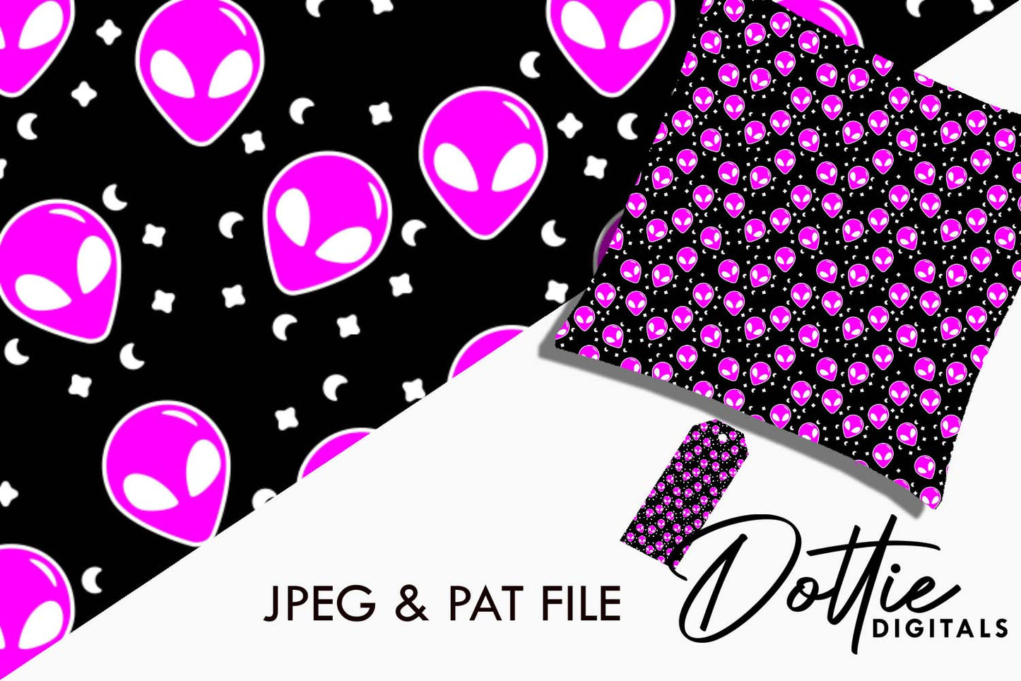 Purple Aliens Repeat Seamless Pattern