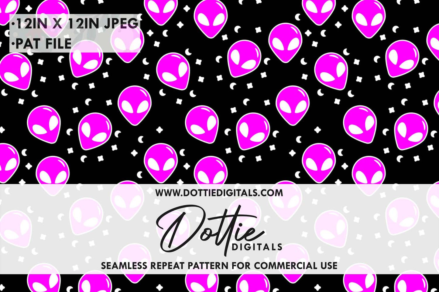 Purple Aliens Repeat Seamless Pattern