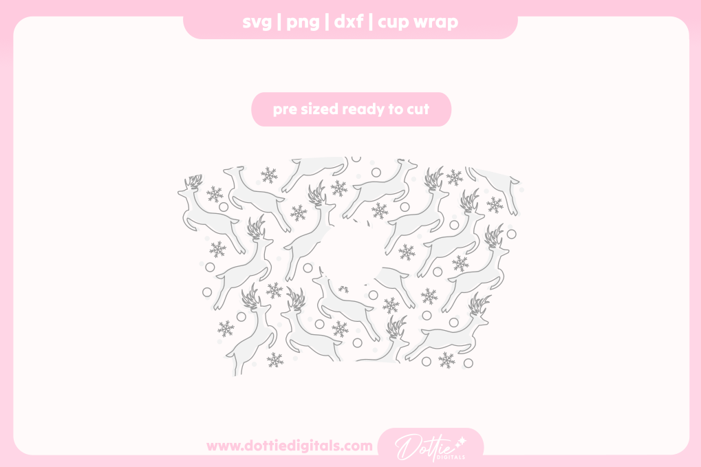 Winter Reindeers 24oz Starbucks Cold Cup SVG PNG