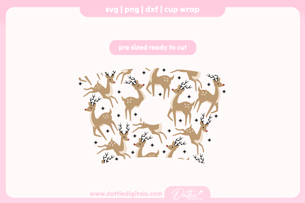 Rudolph Red Nosed Reindeer 24oz Starbucks Cold Cup SVG PNG