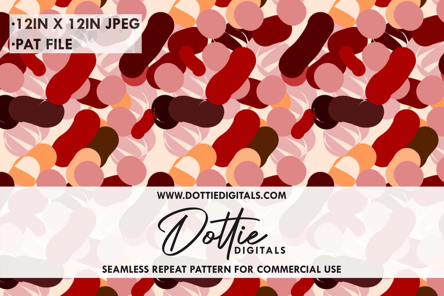 Red Abstract Art Repeat Seamless Pattern
