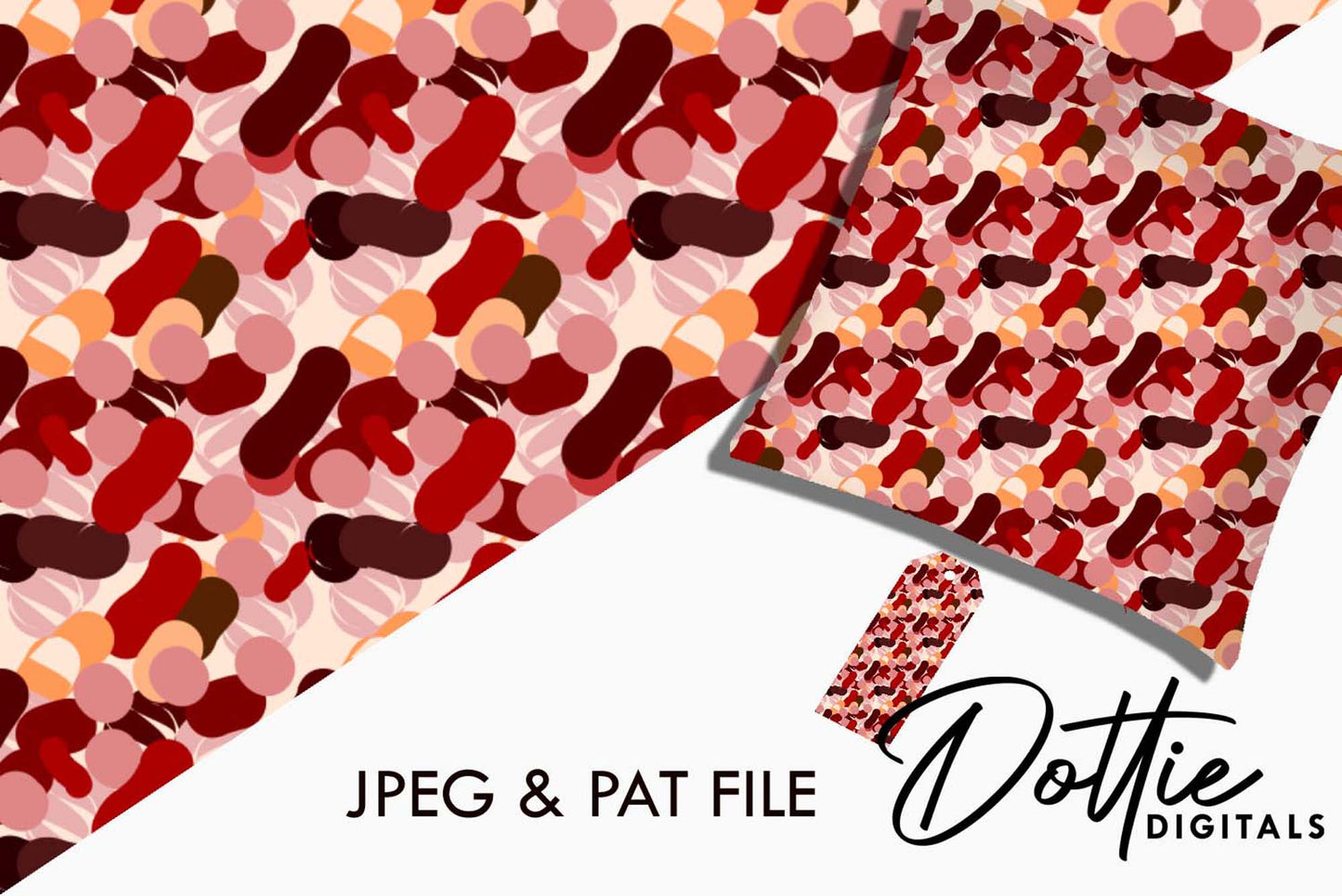 Red Abstract Art Repeat Seamless Pattern